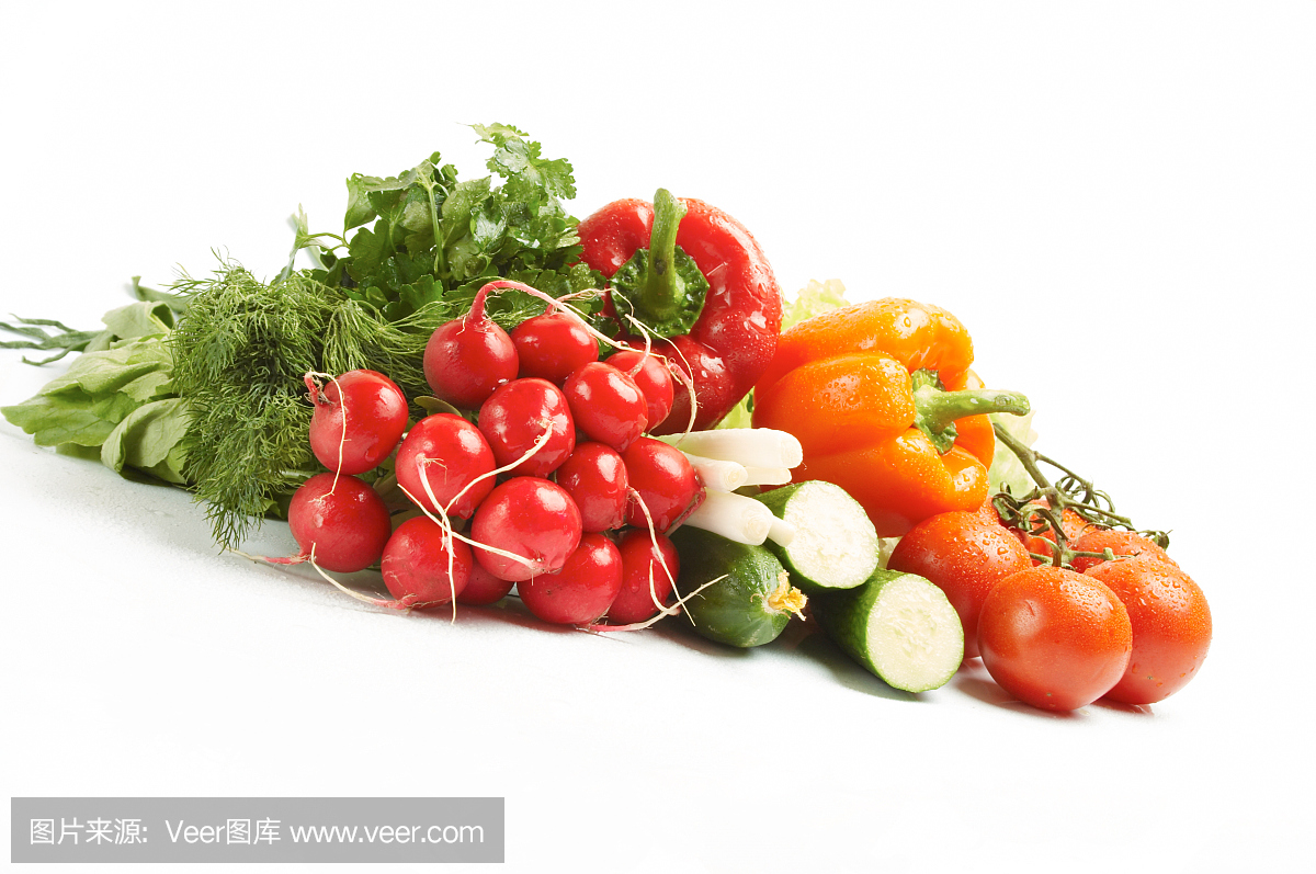 綠色物質。新鮮蔬菜。飲食的概念。